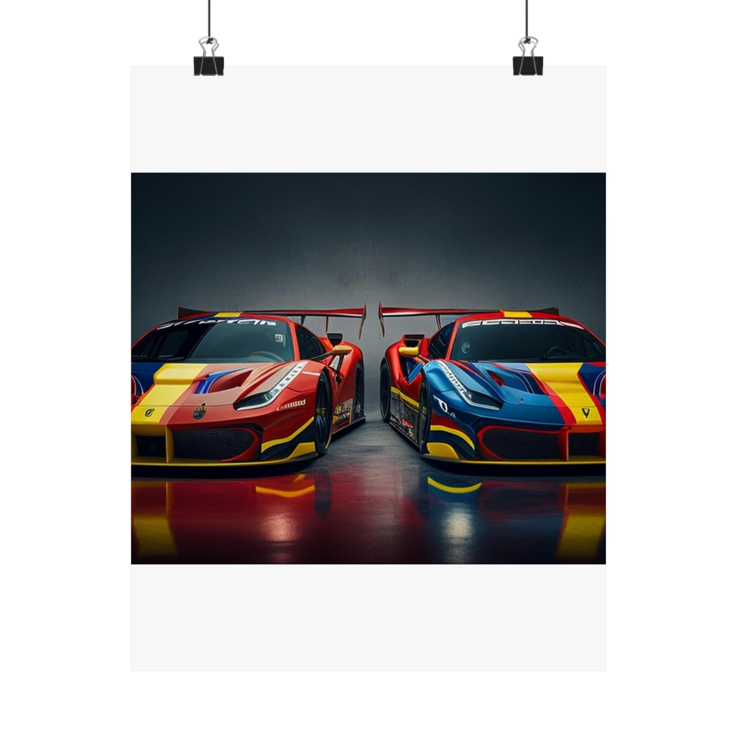 Premium Matte Vertical Posters Ferrari Red Blue 4