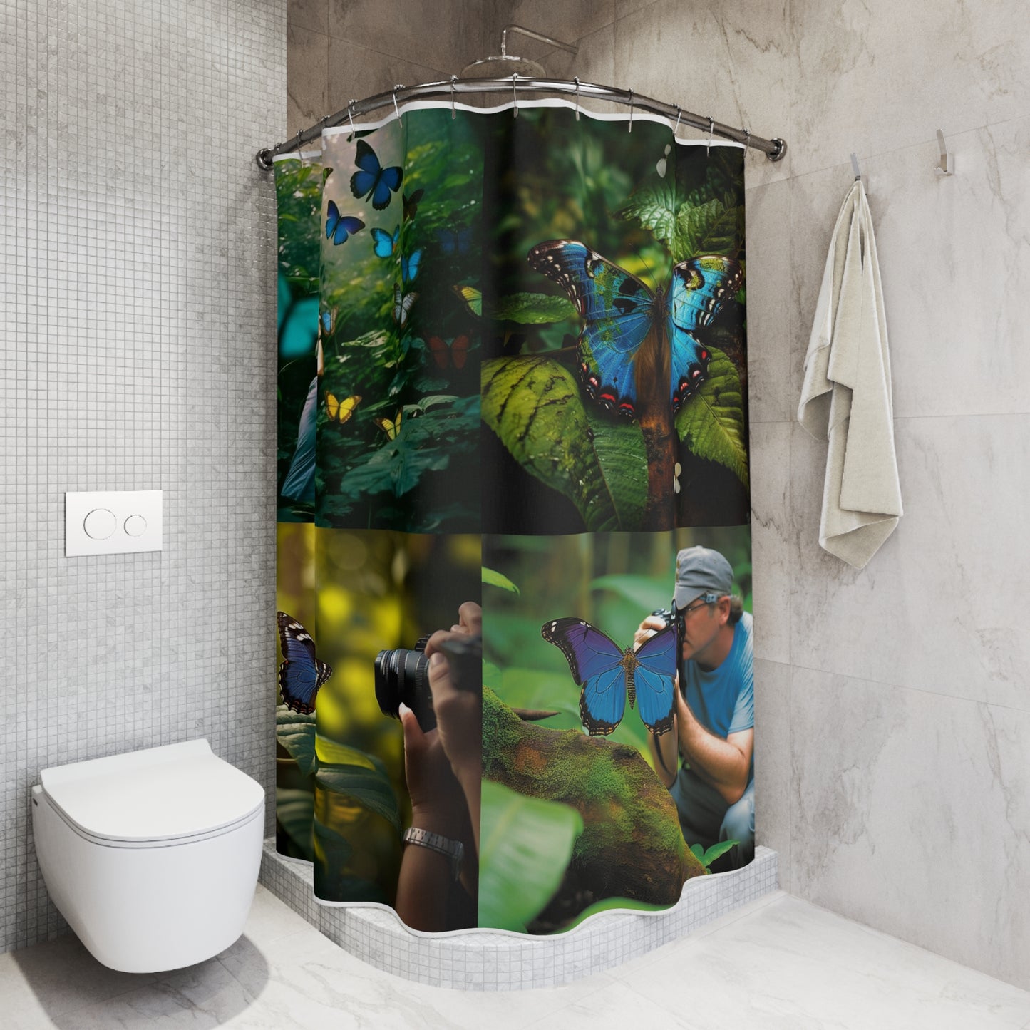 Polyester Shower Curtain Jungle Butterfly 5