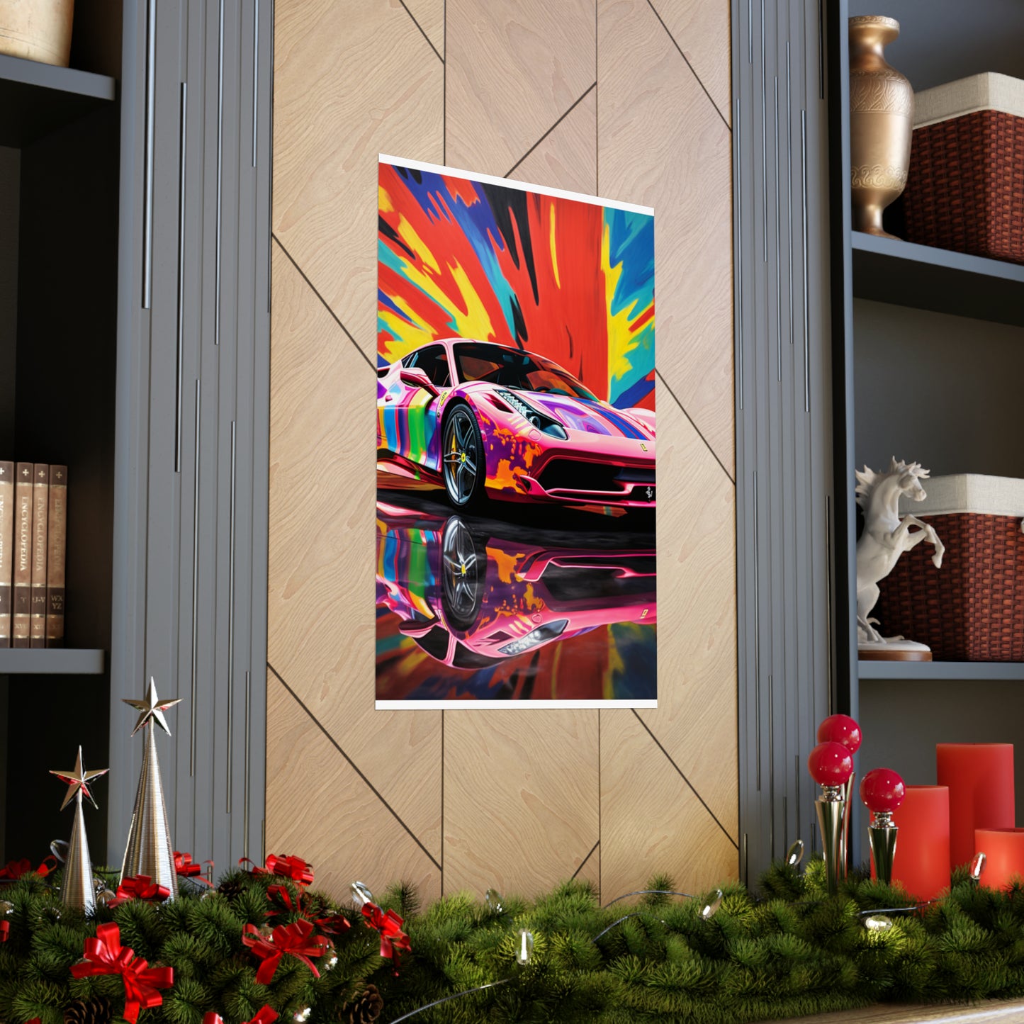 Premium Matte Vertical Posters Hyper Colorfull Ferrari 3