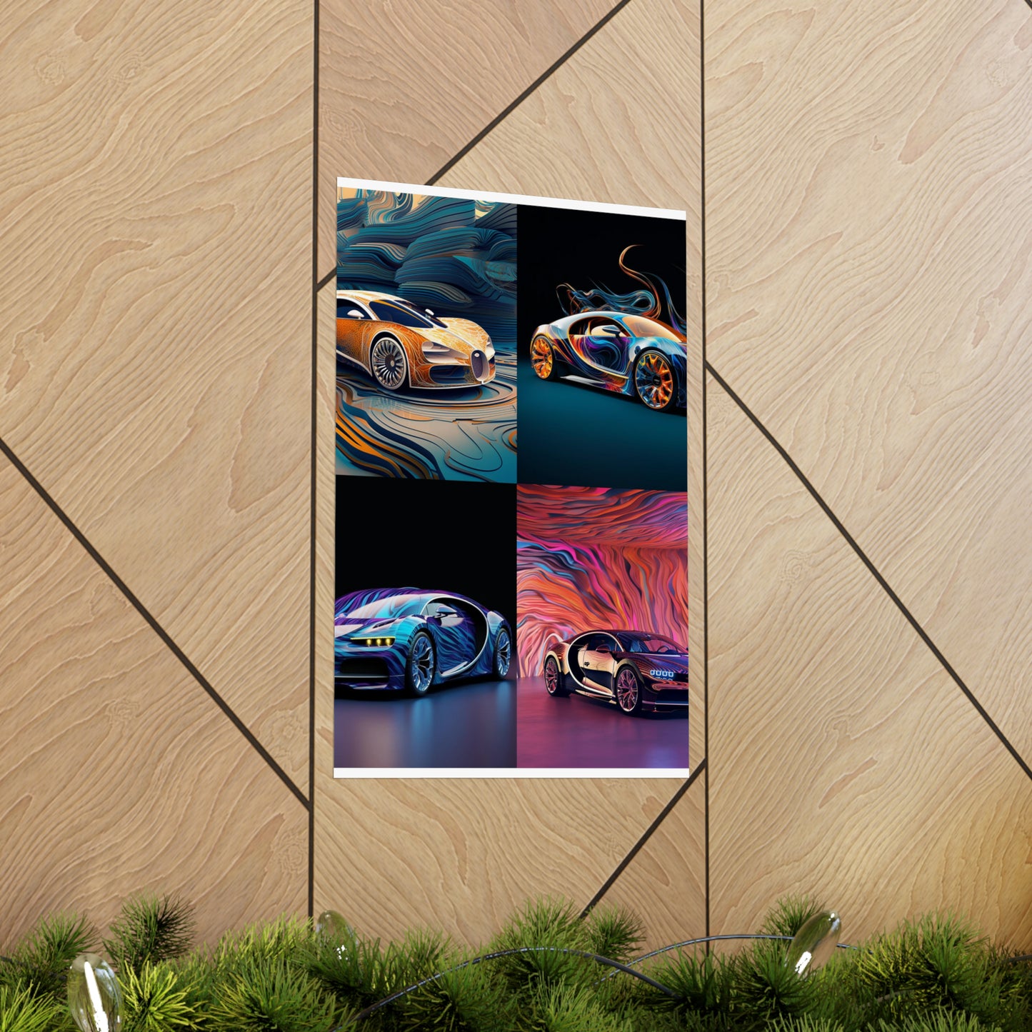 Premium Matte Vertical Posters Bugatti Abstract Flair 5