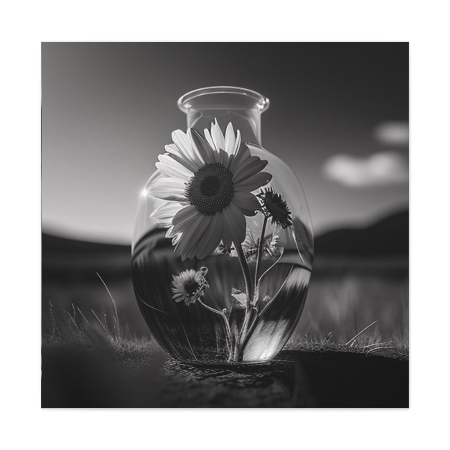 Canvas Gallery Wraps Yellw Sunflower in a vase 4