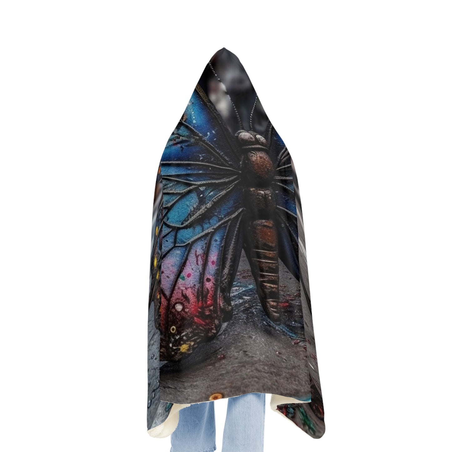 Snuggle Hooded Blanket Liquid Street Butterfly 4