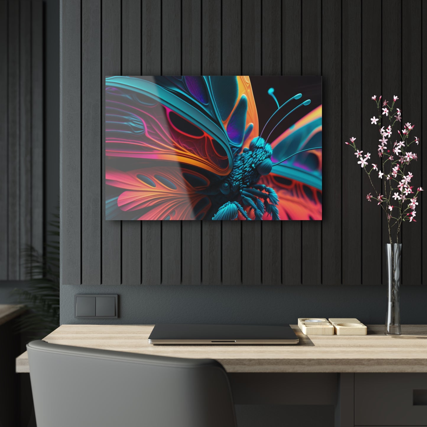 Acrylic Prints Neon Butterfly Macro 4