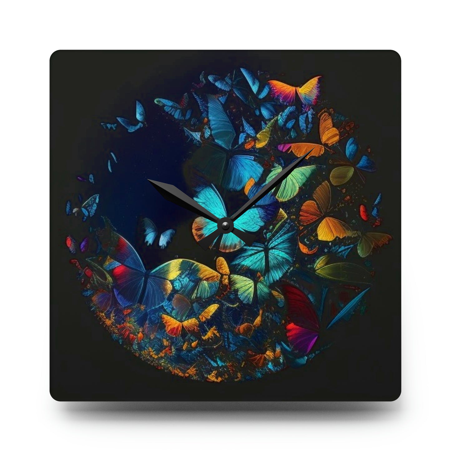 Acrylic Wall Clock Moon Butterfly 1