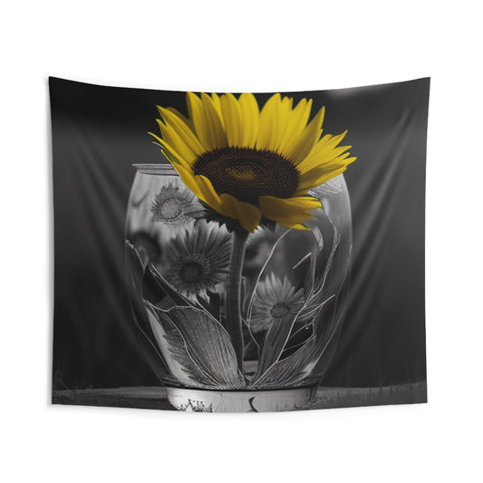 Indoor Wall Tapestries Yellw Sunflower in a vase 1