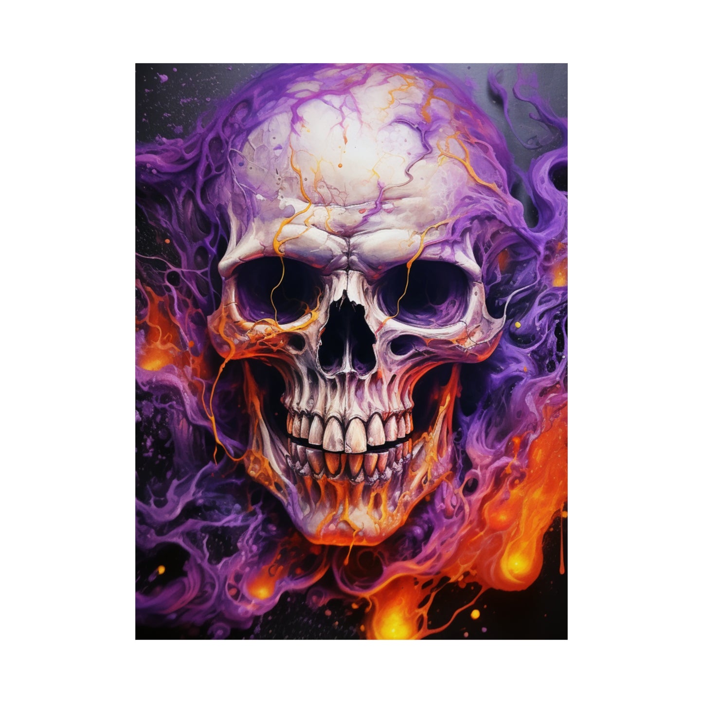 Premium Matte Vertical Posters Skull Flames 2