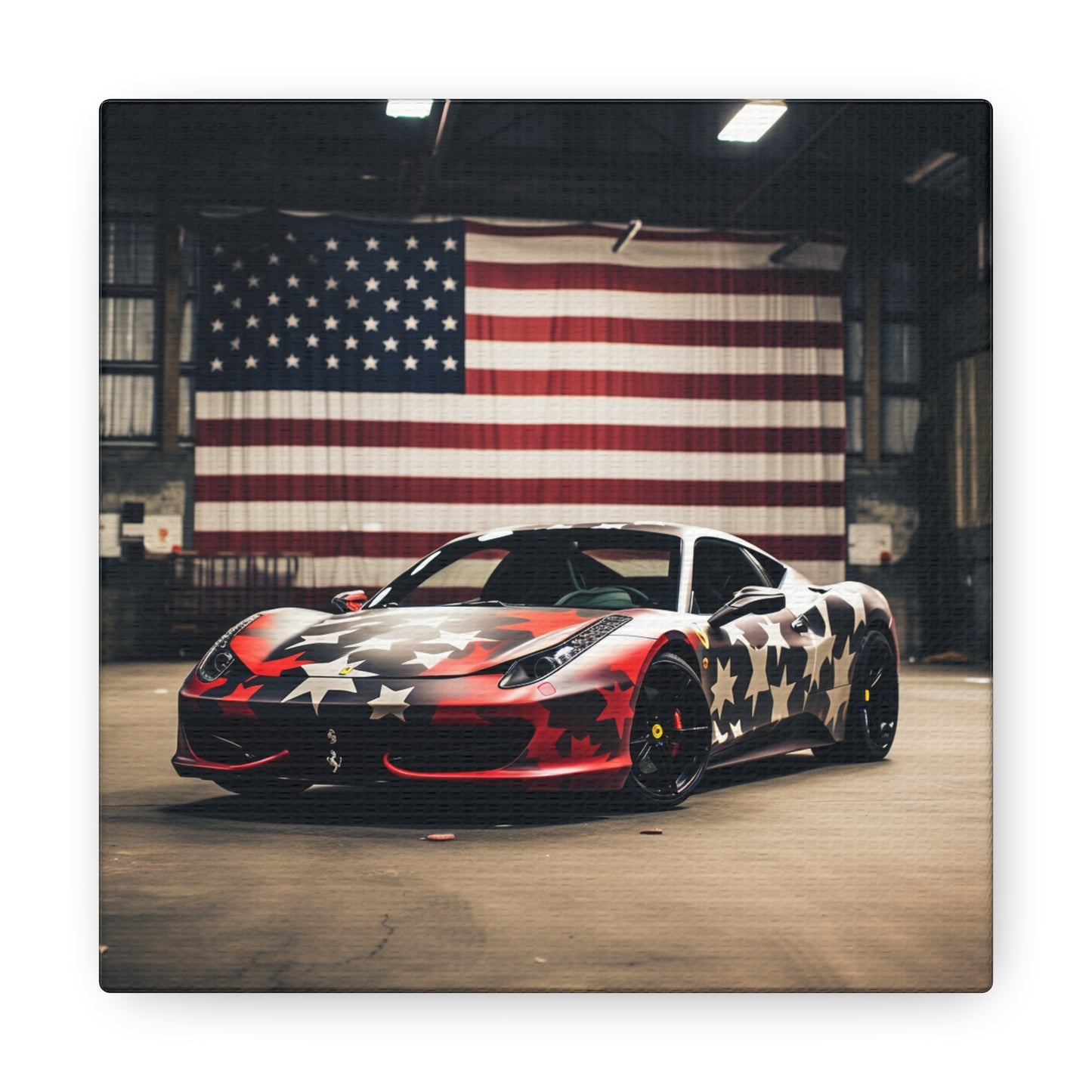 Canvas Gallery Wraps American Flag Farrari 1