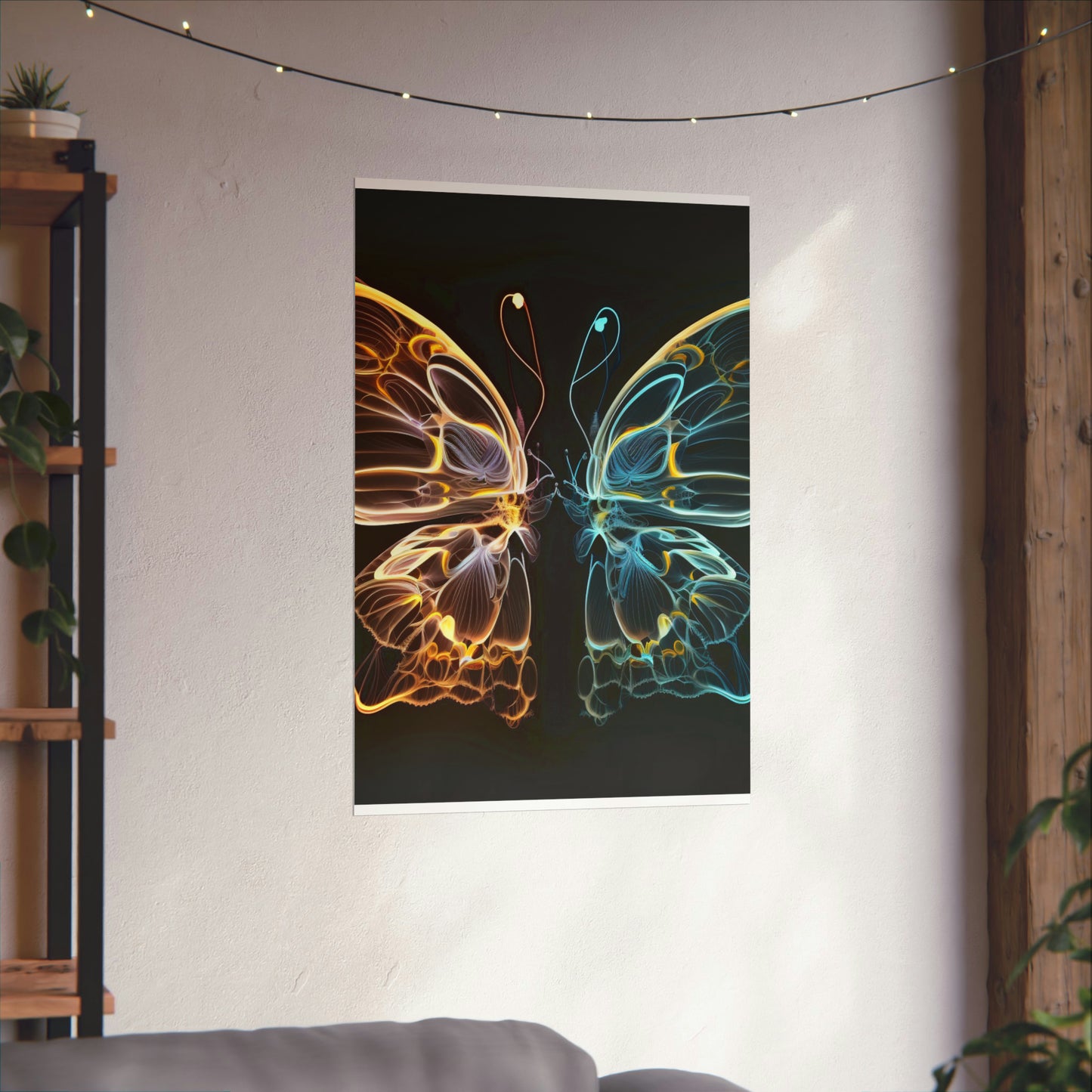 Premium Matte Vertical Posters Neon Glo Butterfly 3