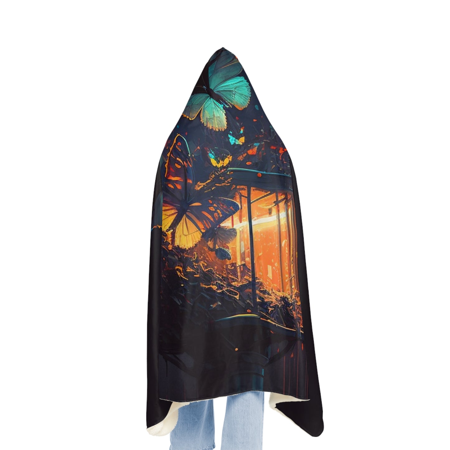 Snuggle Hooded Blanket Street Light Butterfly 1
