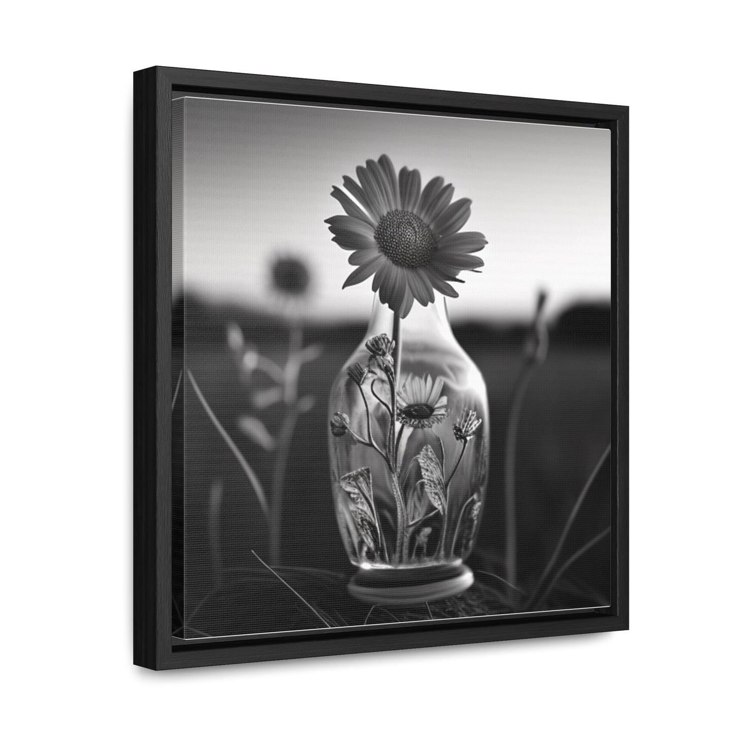 Gallery Canvas Wraps, Square Frame Yellw Sunflower in a vase 2