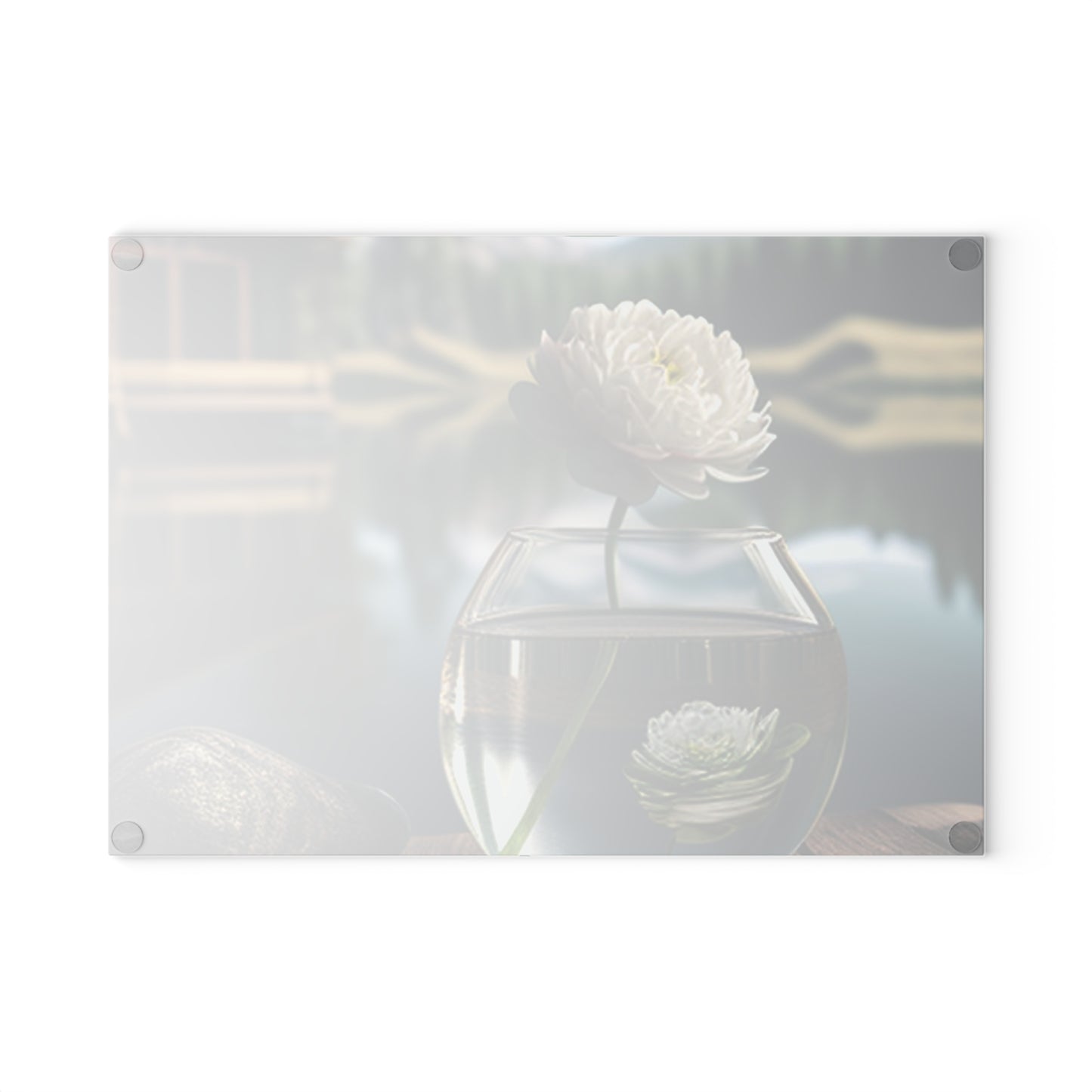 Glass Cutting Board White Peony glass vase 2