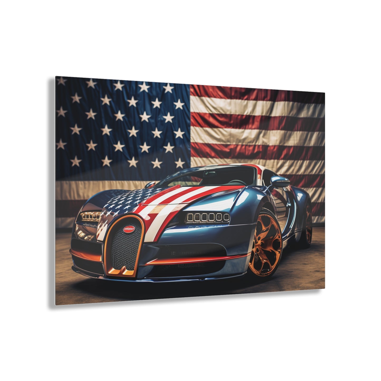 Acrylic Prints Bugatti Flag American 4