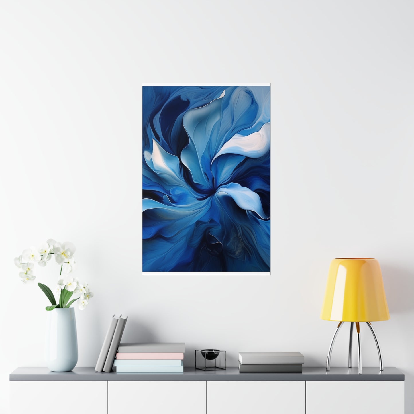 Premium Matte Vertical Posters Abstract Blue Tulip 4