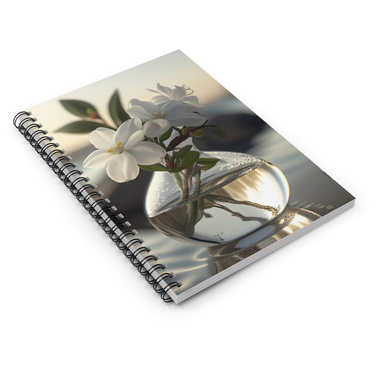 Spiral Notebook - Ruled Line Jasmine glass vase 1