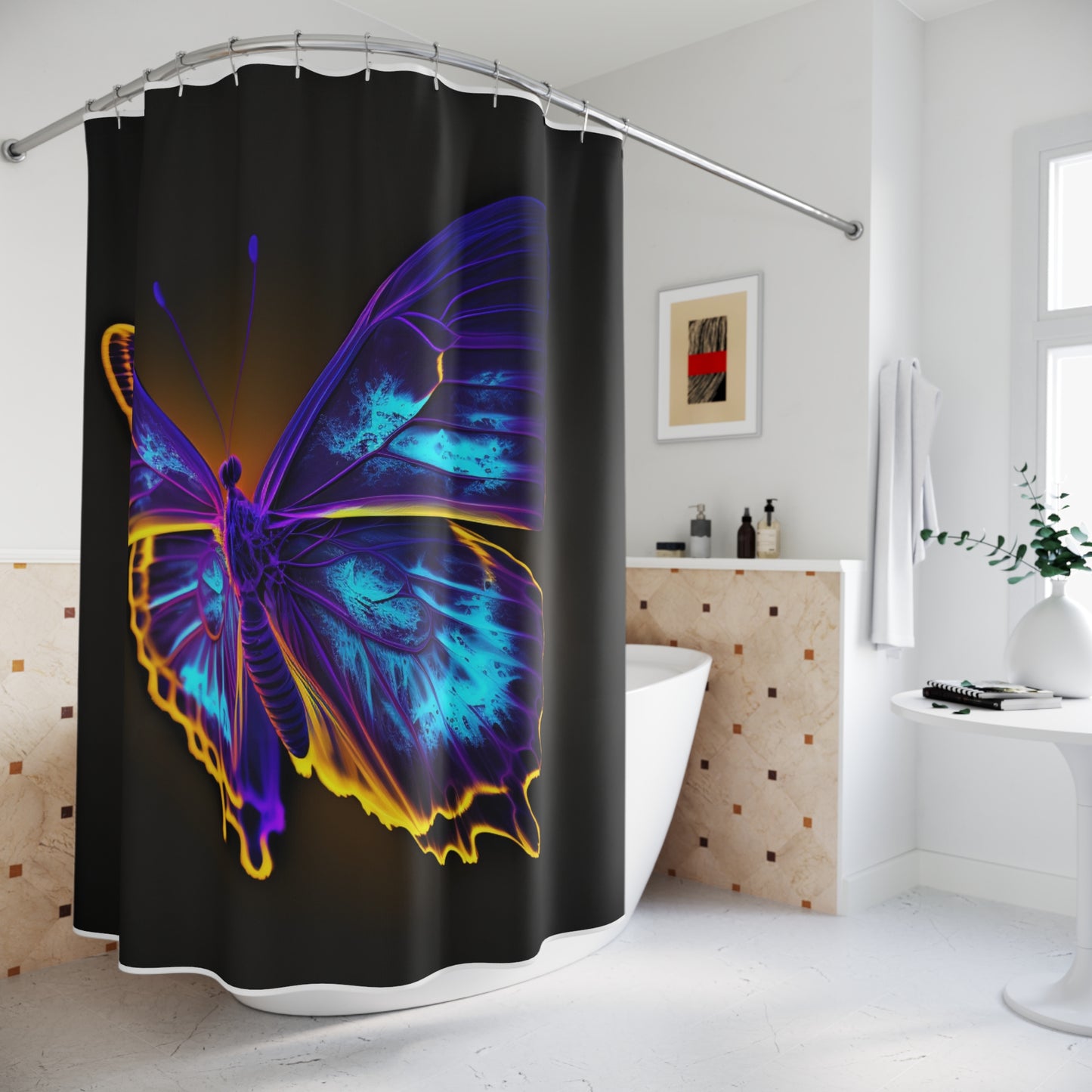 Polyester Shower Curtain Thermal Butterfly 4