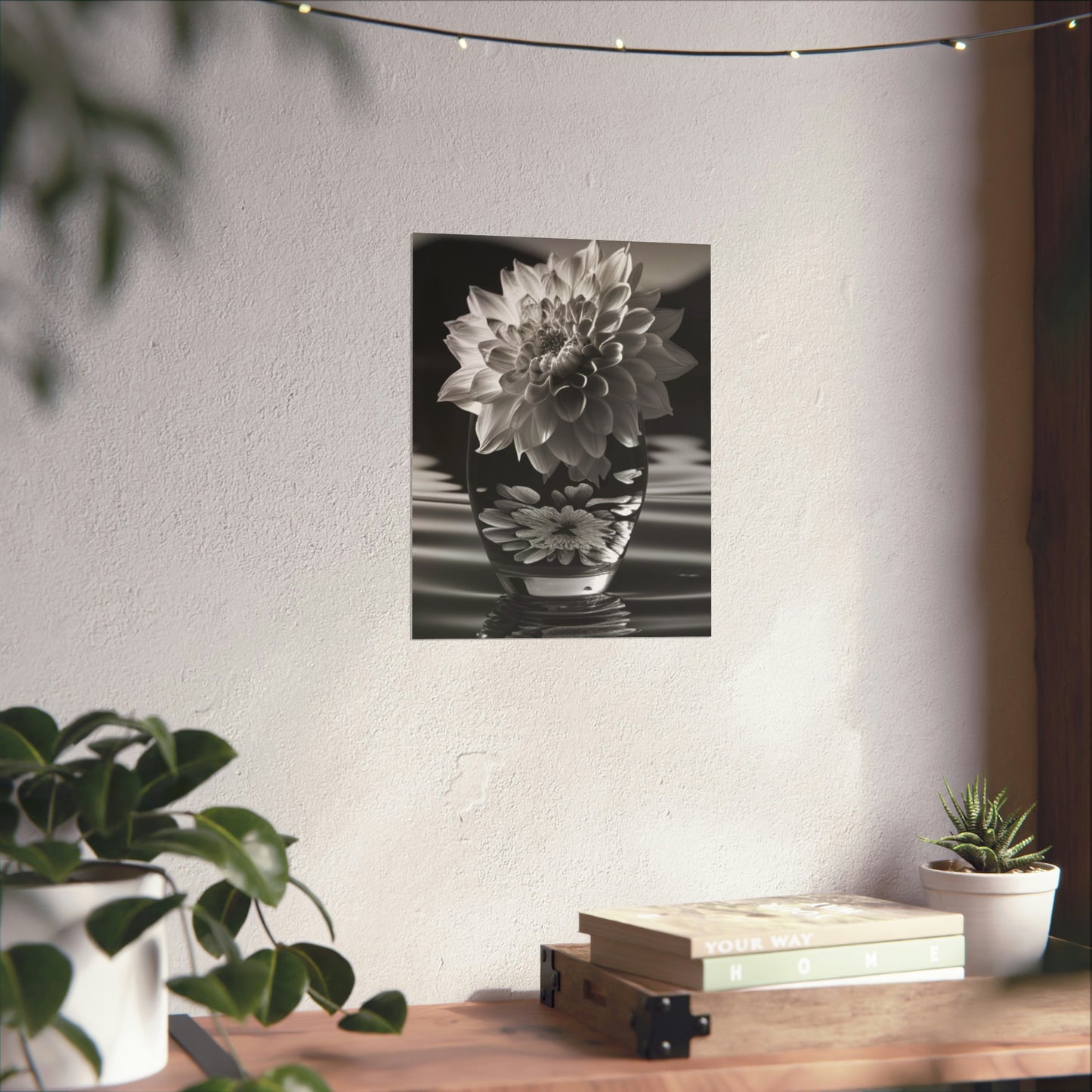 Premium Matte Vertical Posters White Dahlia 4