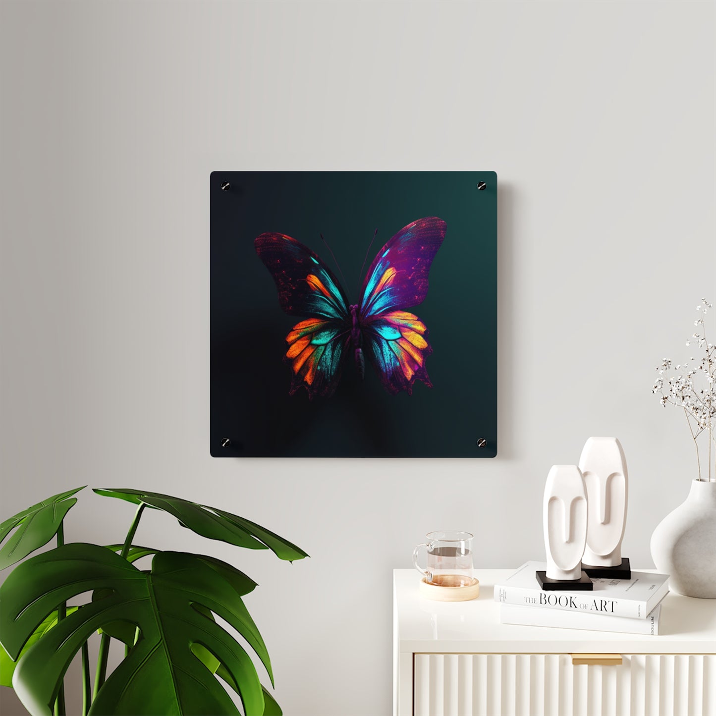 Acrylic Wall Art Panels Hyper Colorful Butterfly Macro 4