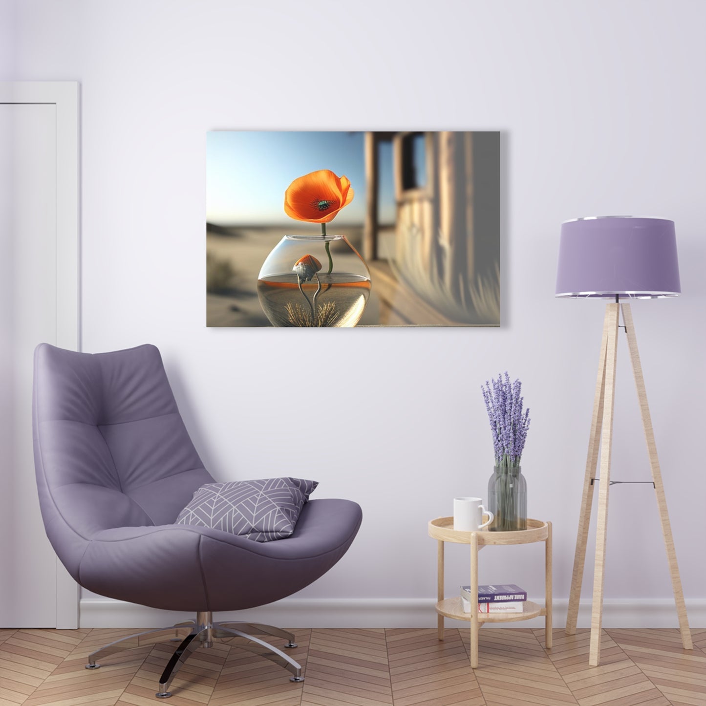 Acrylic Prints Orange Poppy in a Vase 1