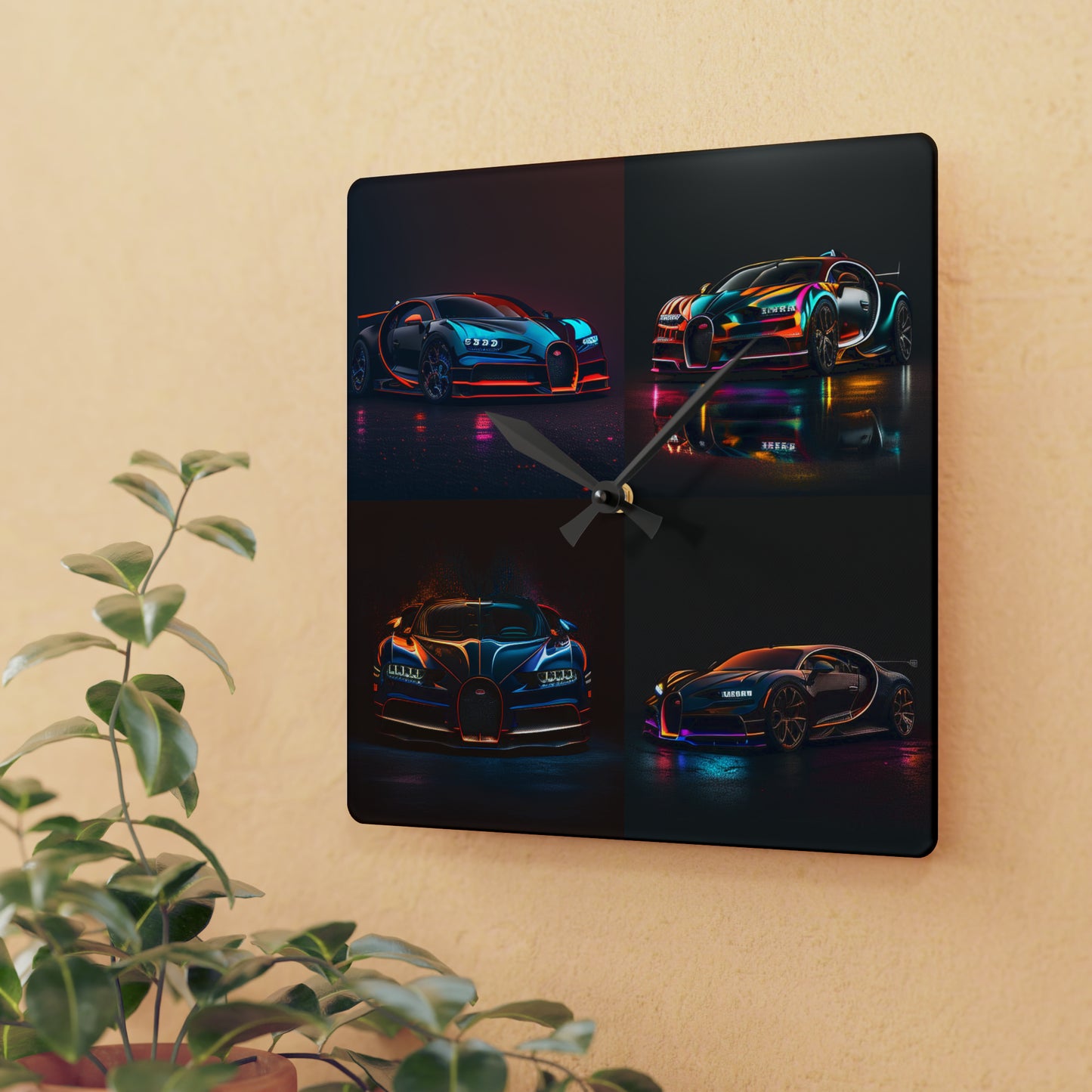 Acrylic Wall Clock Bugatti Chiron Super 5