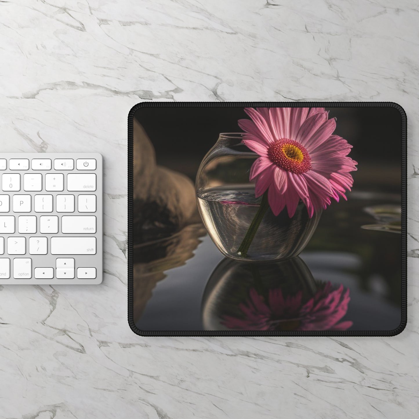 Gaming Mouse Pad  Pink Daisy 2