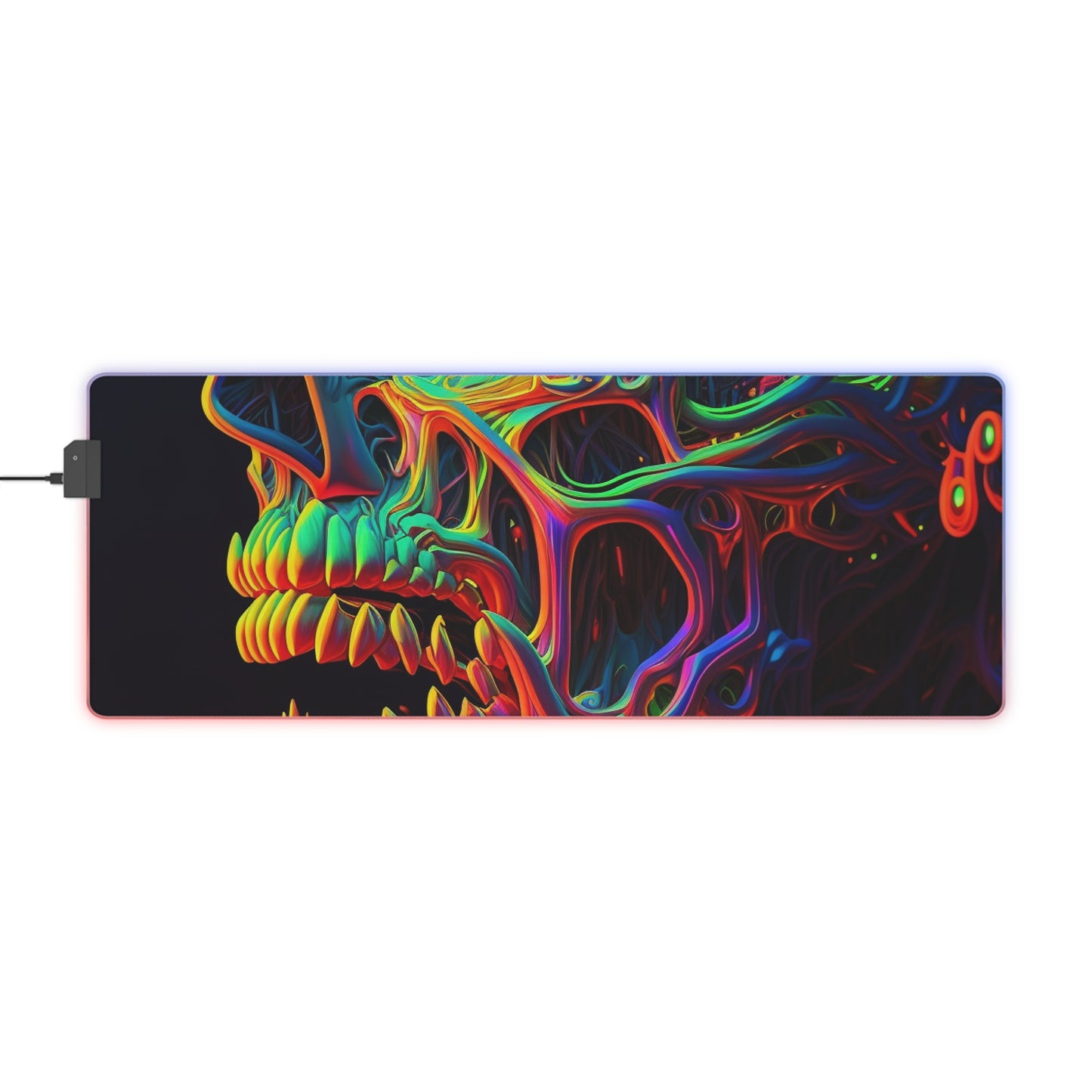 LED Gaming Mouse Pad Florescent Skull Death 1