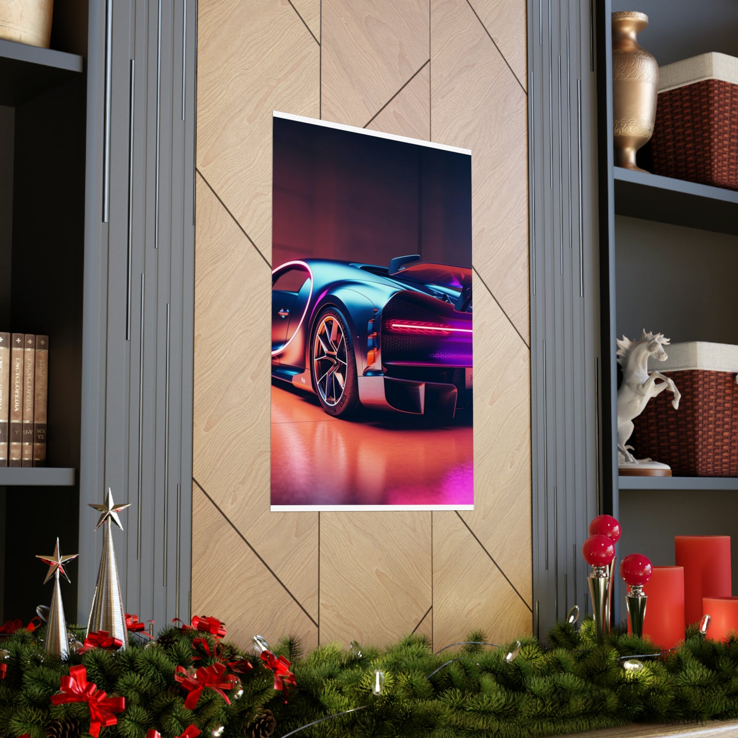 Premium Matte Vertical Posters Hyper Bugatti Neon Chiron 2