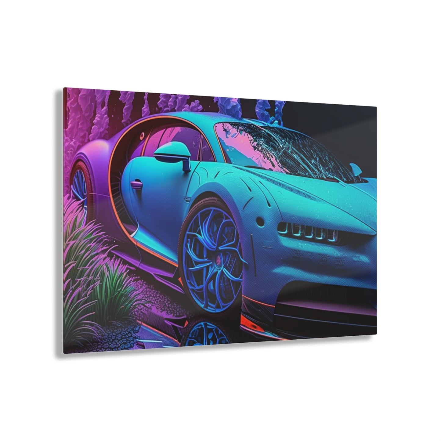 Acrylic Prints Bugatti Neon Chiron 2