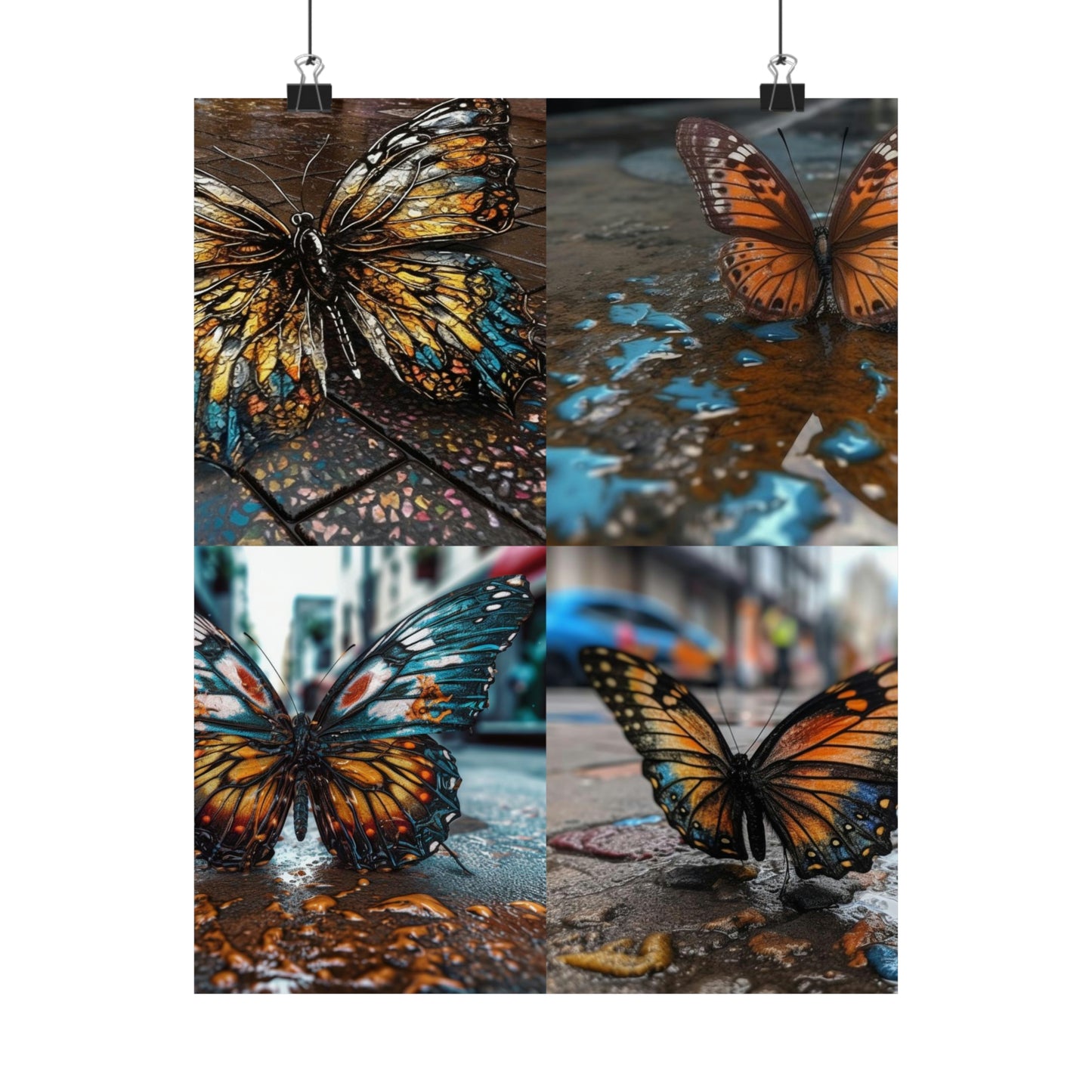 Premium Matte Vertical Posters Water Butterfly Street 5