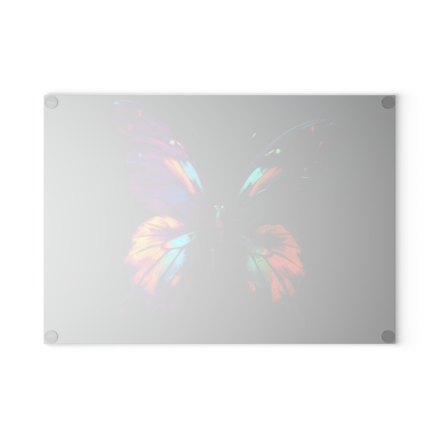 Glass Cutting Board Hyper Colorful Butterfly Purple 3