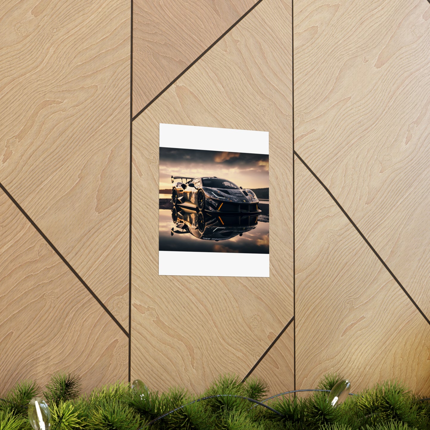 Premium Matte Vertical Posters Ferrari Lake 2