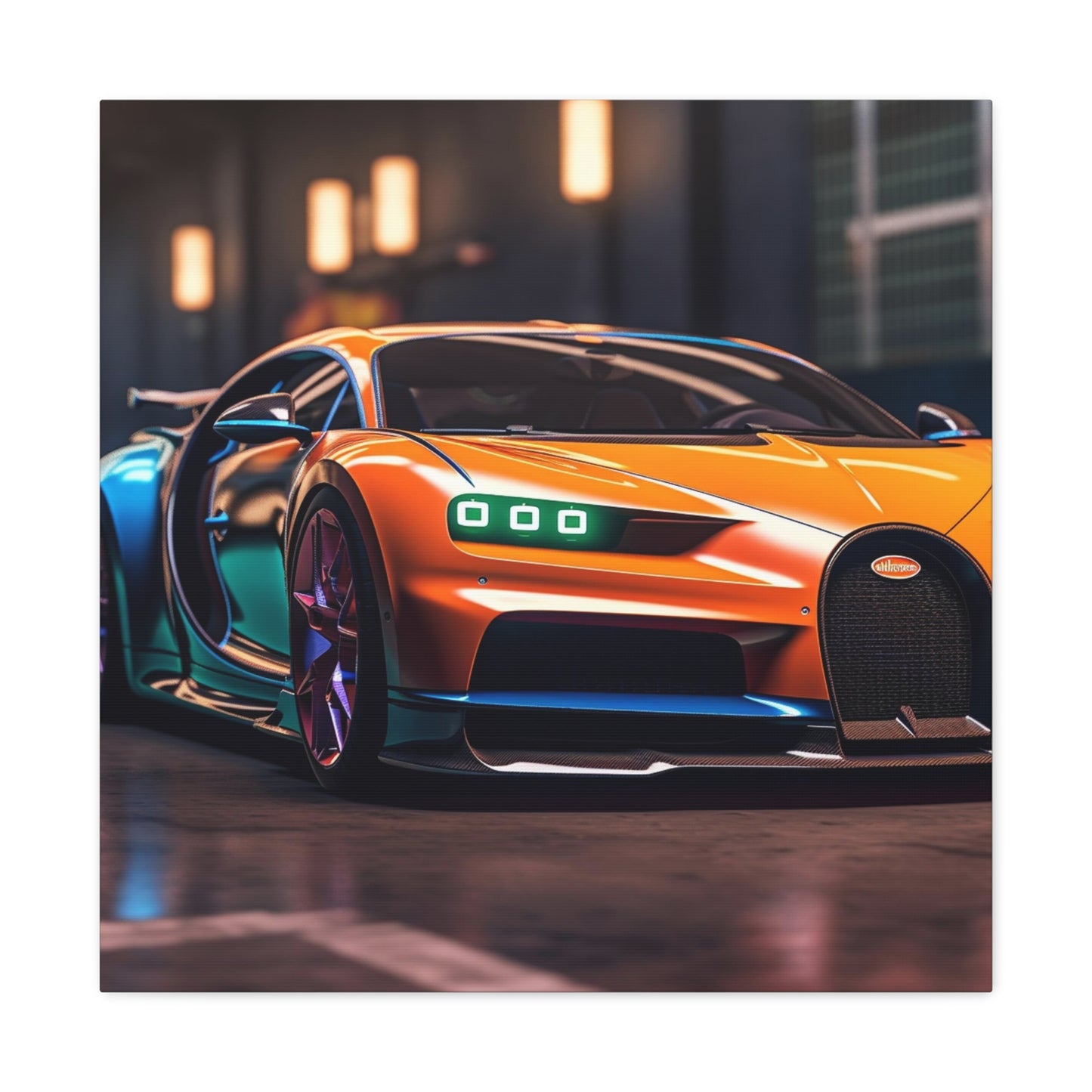 Canvas Gallery Wraps Hyper Bugatti Neon Chiron 1