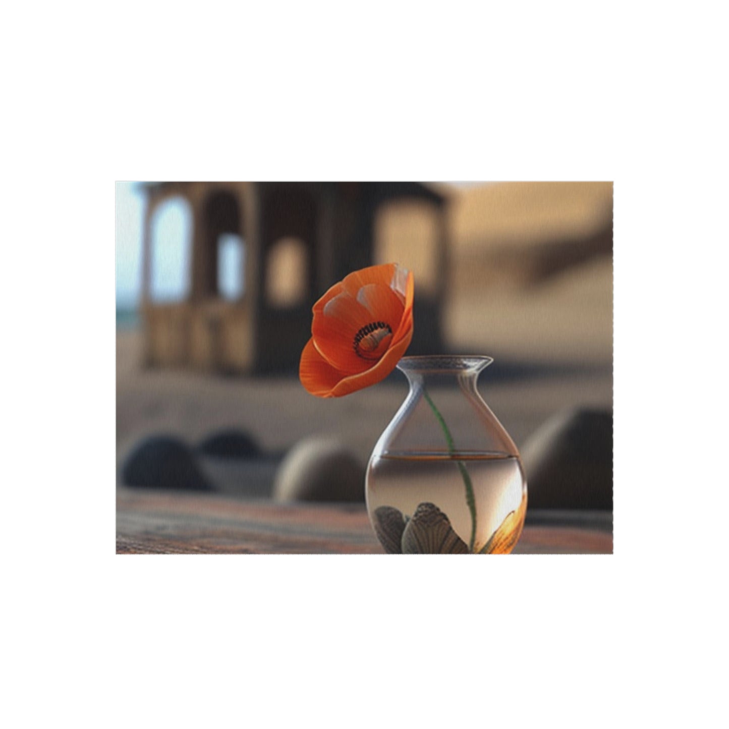 Outdoor Rug  Poppy in a Glass Vase 1