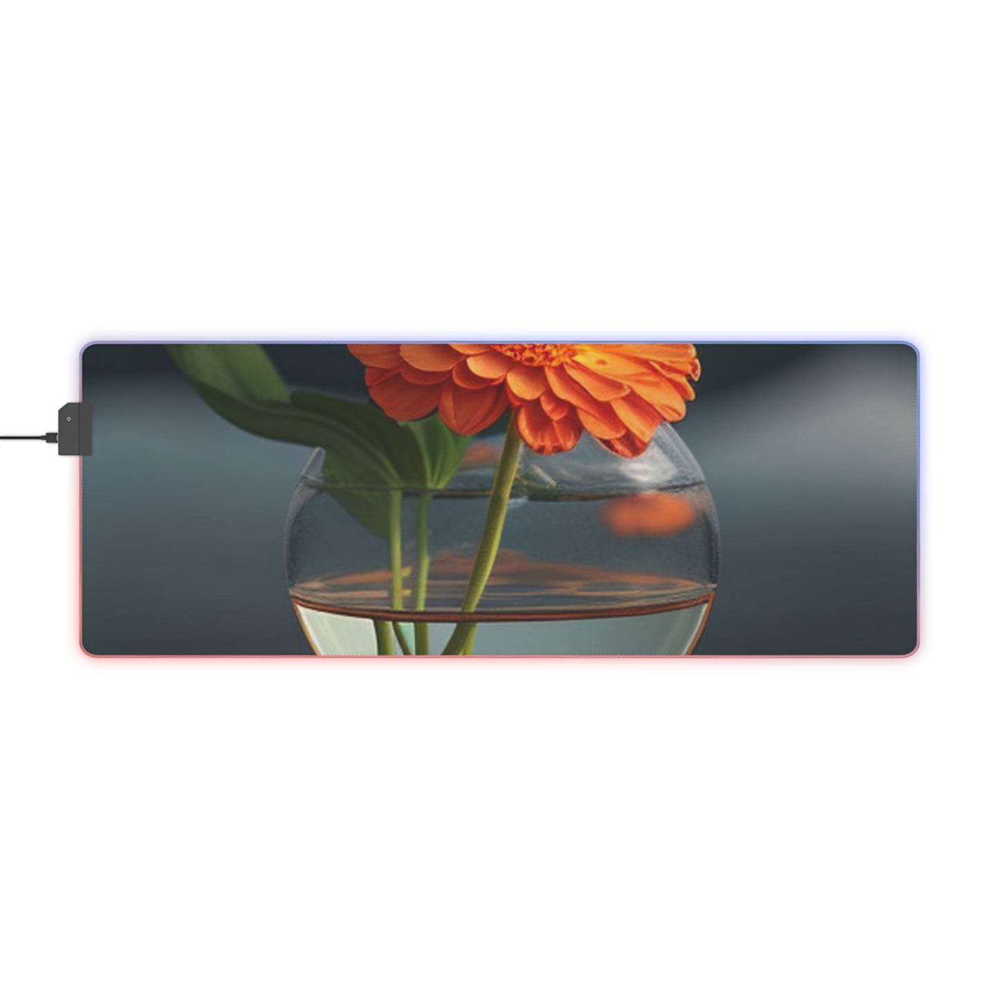 LED Gaming Mouse Pad Orange Zinnia 2