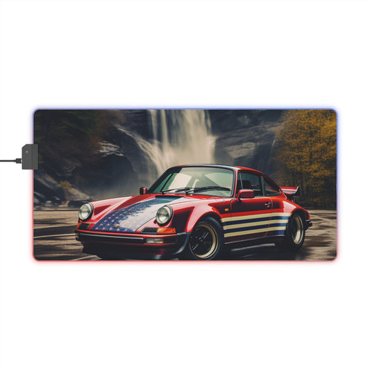 LED Gaming Mouse Pad American Flag Porsche Abstract 1