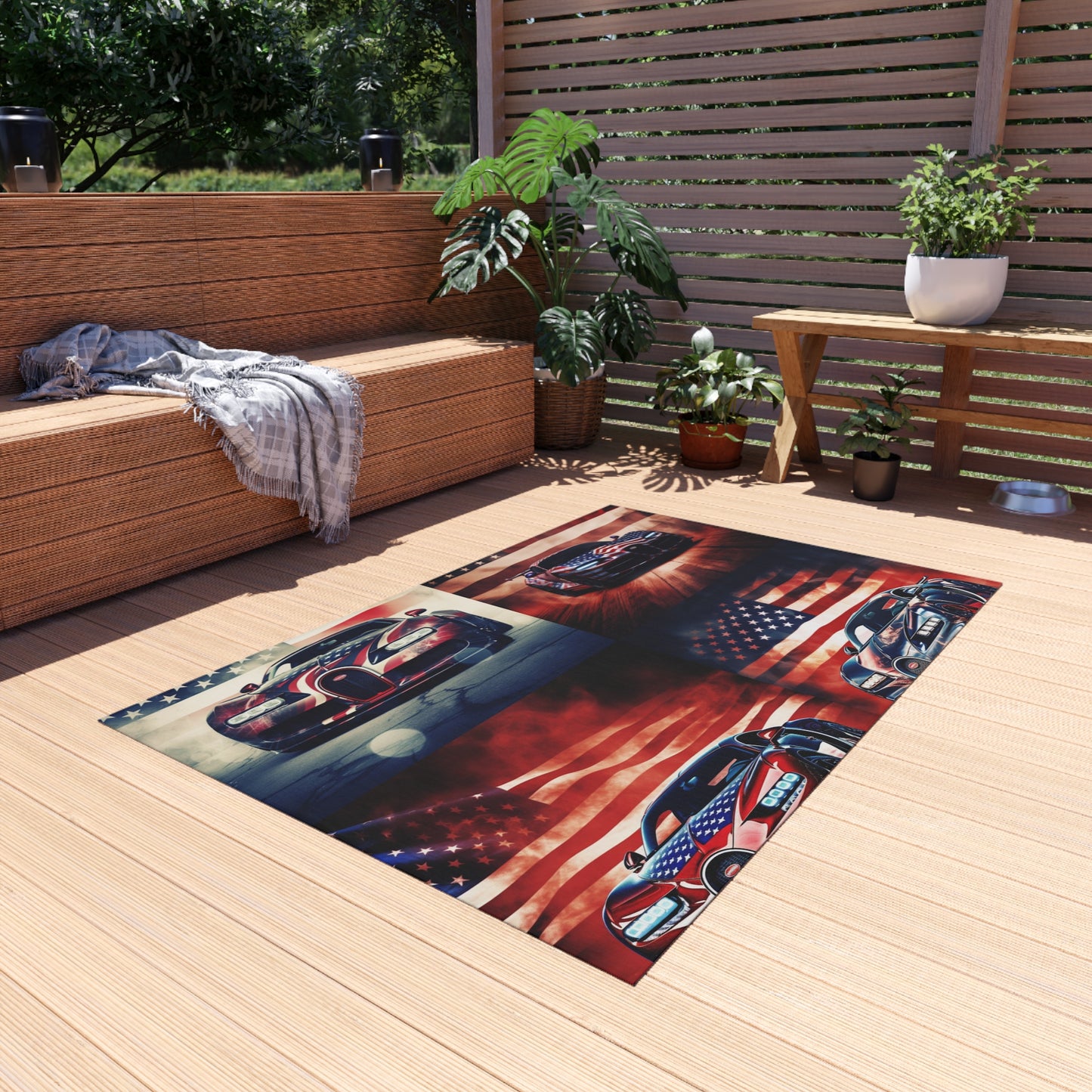 Outdoor Rug  Abstract American Flag Background Bugatti 5