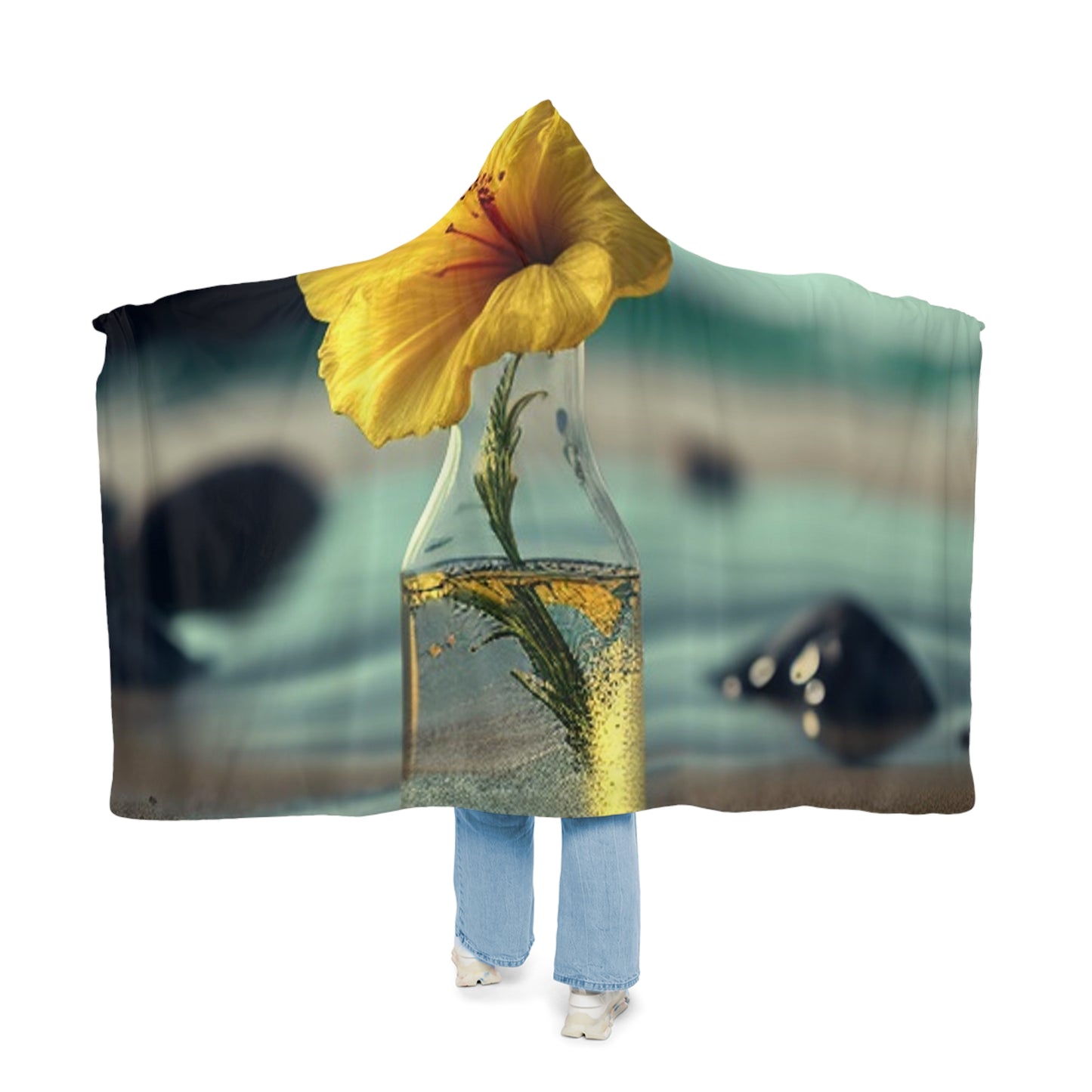 Snuggle Hooded Blanket Yellow Hibiscus glass 3