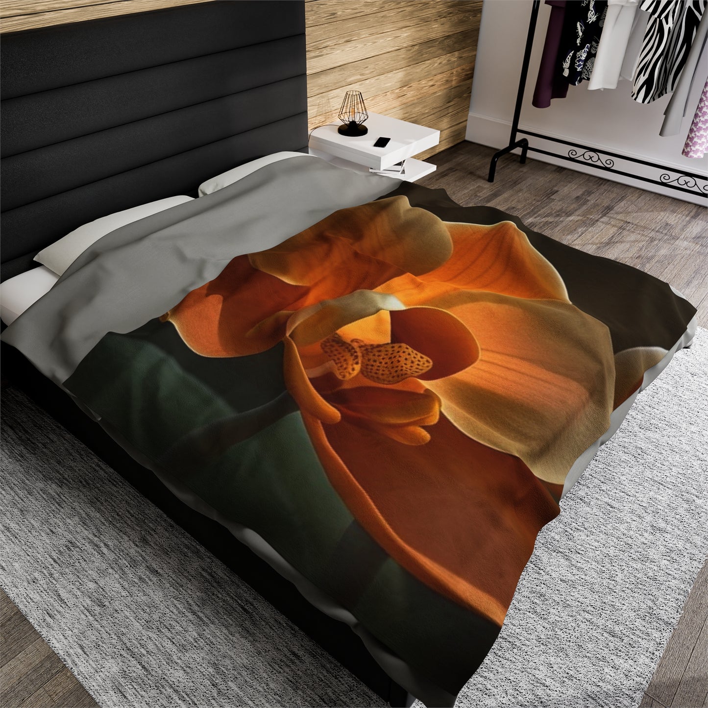 Velveteen Plush Blanket Orange Orchid 4