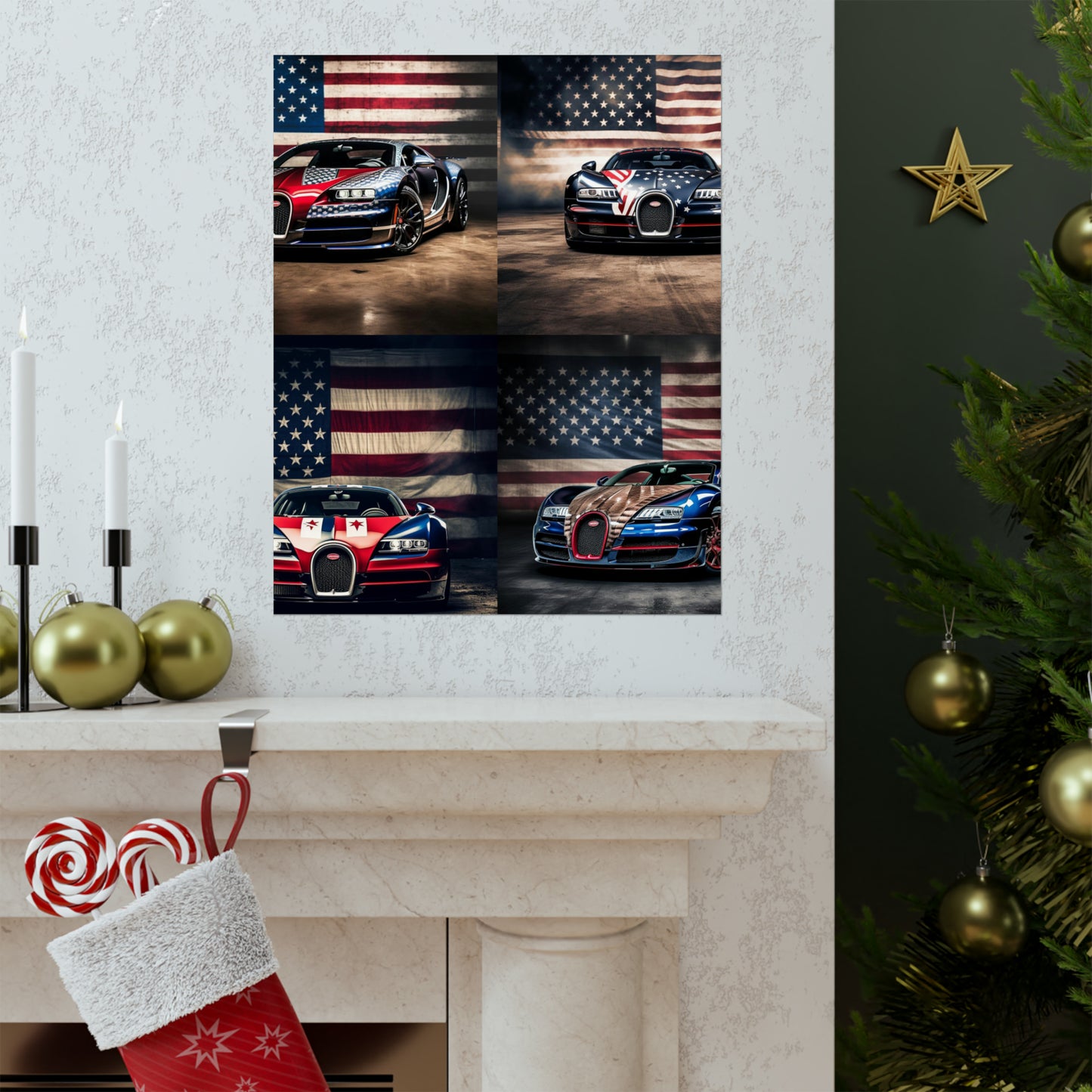 Premium Matte Vertical Posters Bugatti American Flag 5