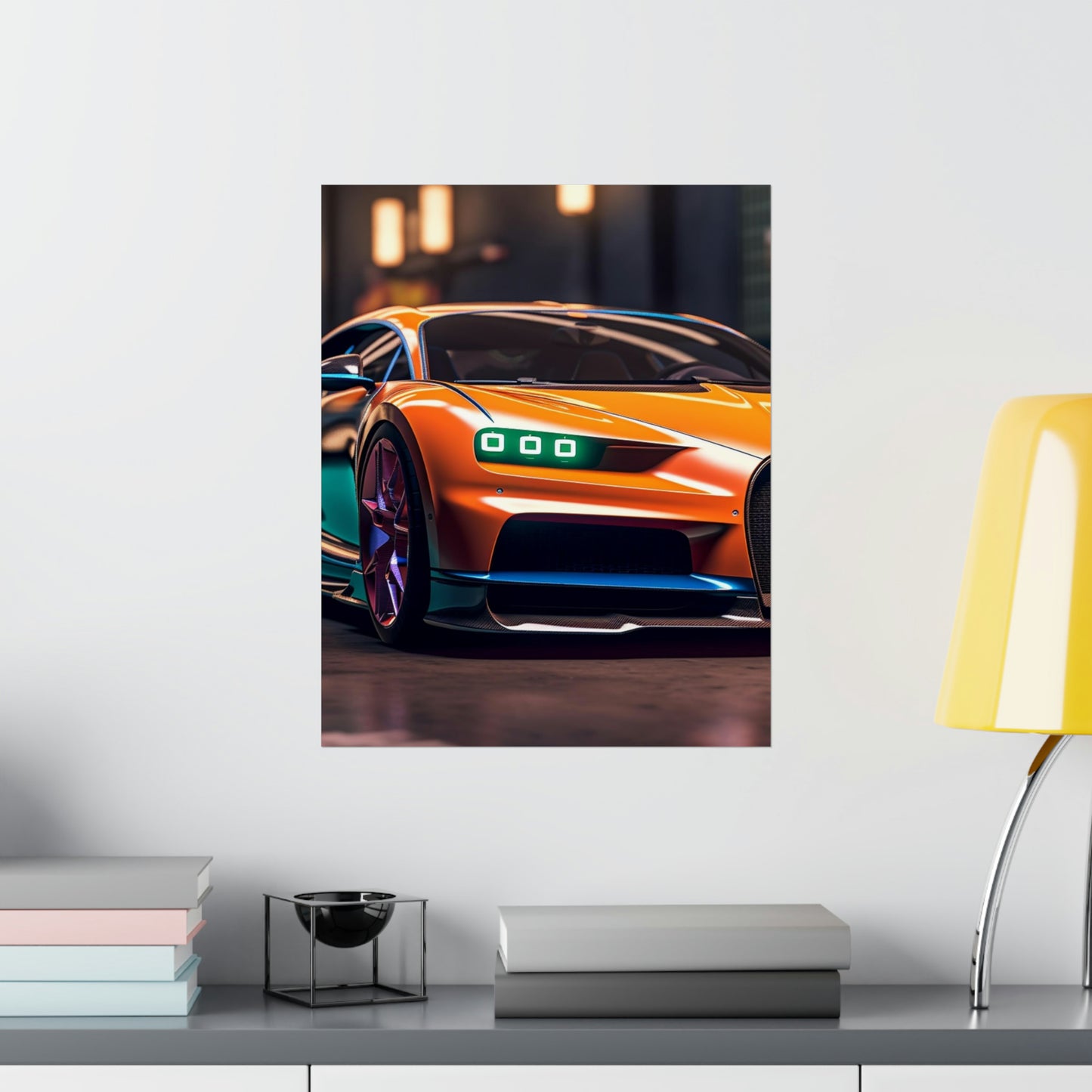 Premium Matte Vertical Posters Hyper Bugatti Neon Chiron 1