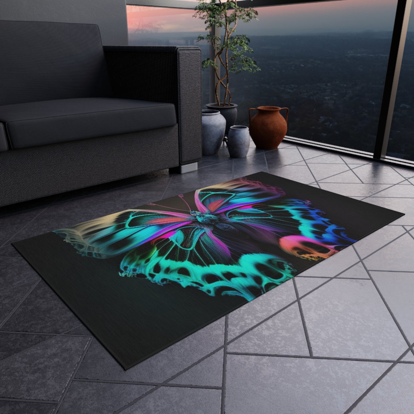 Outdoor Rug  Neon Butterfly Fusion 2