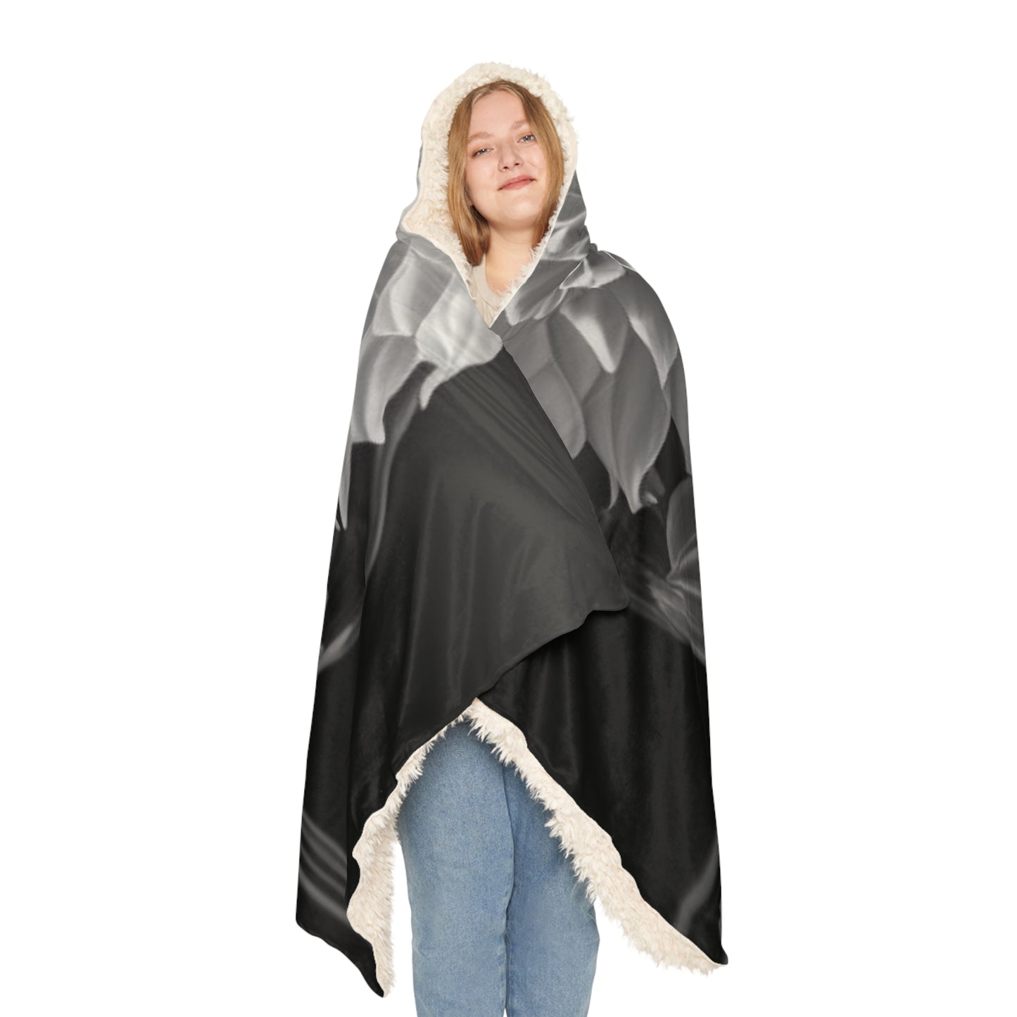 Snuggle Hooded Blanket White Dahlia 1