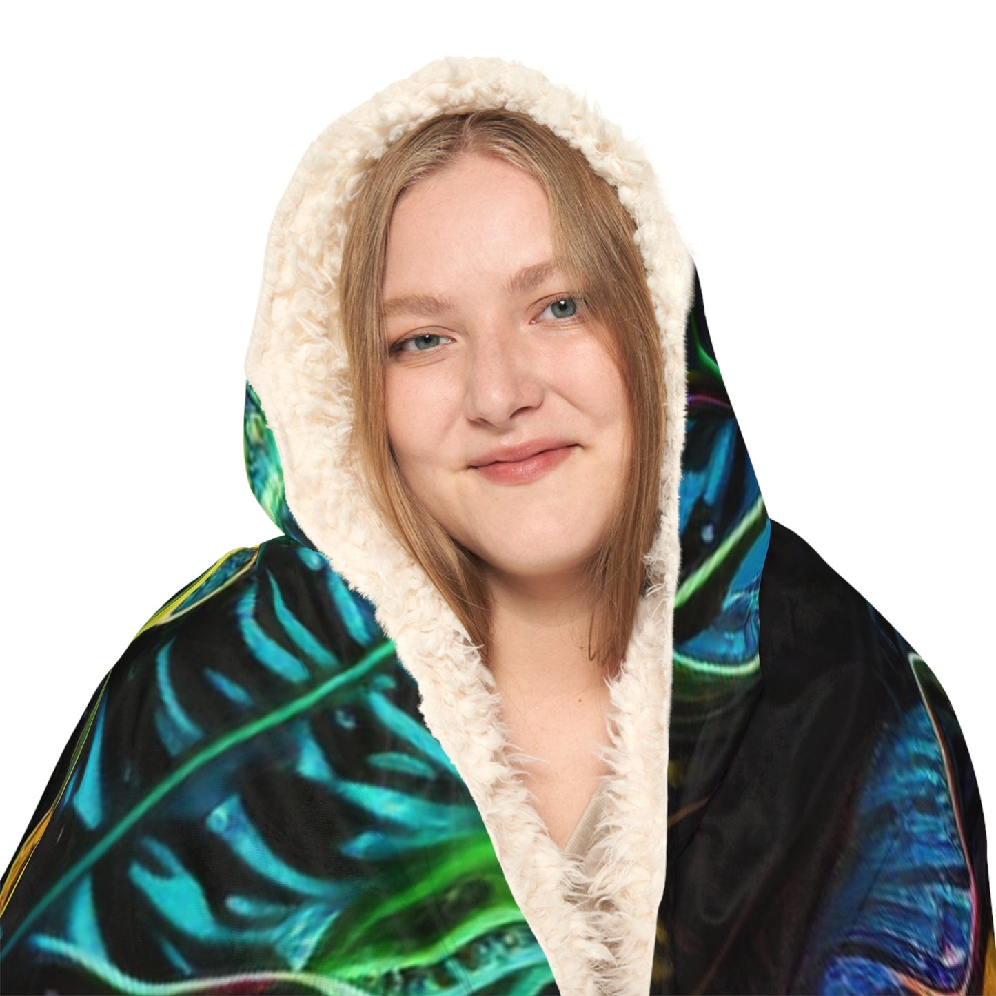 Snuggle Hooded Blanket Florescent Skull Death 4