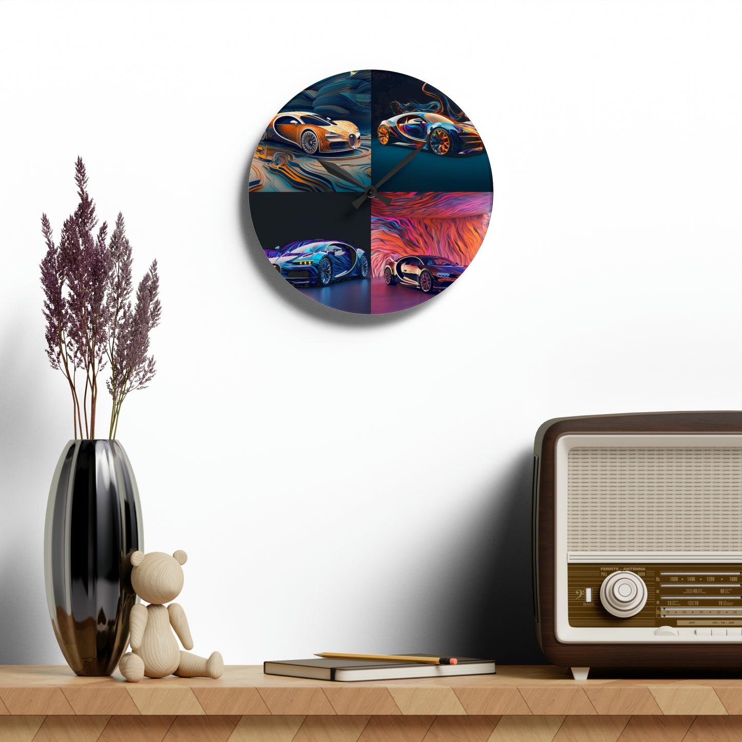 Acrylic Wall Clock Bugatti Abstract Flair 5