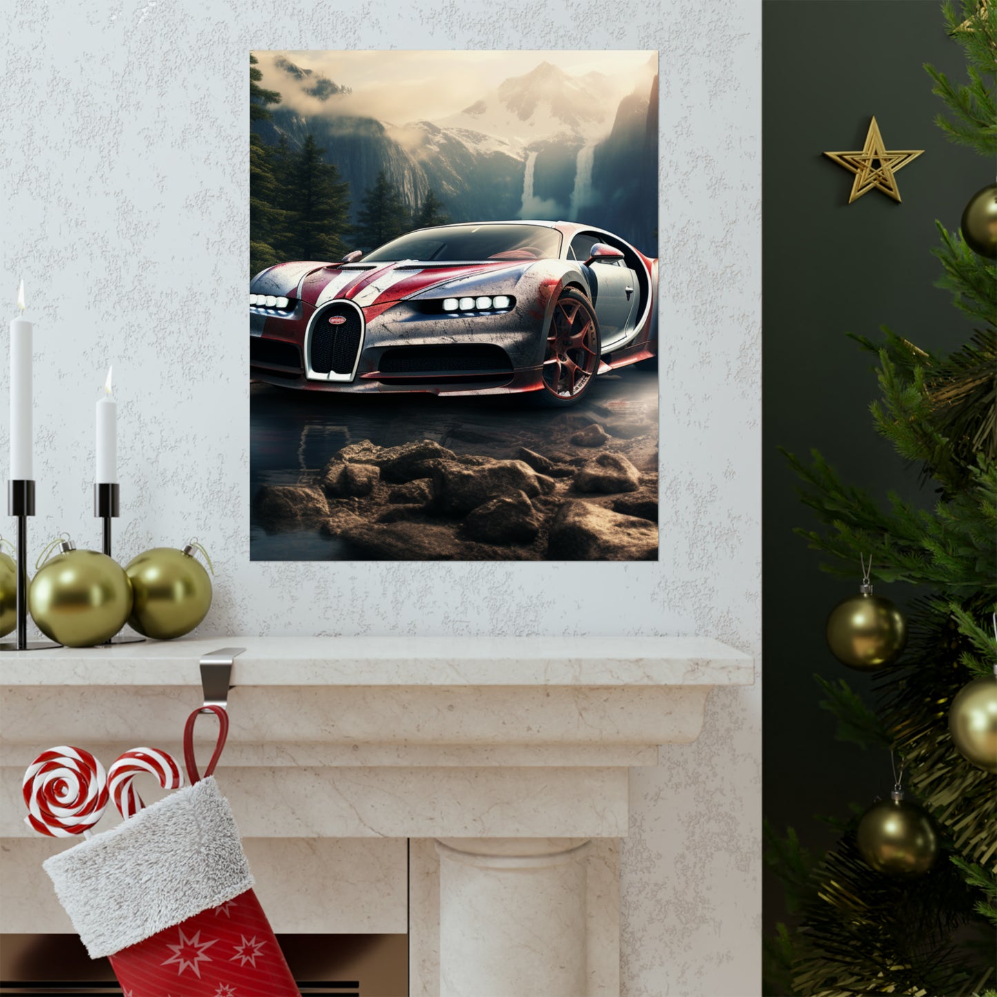 Premium Matte Vertical Posters Bugatti Waterfall 4