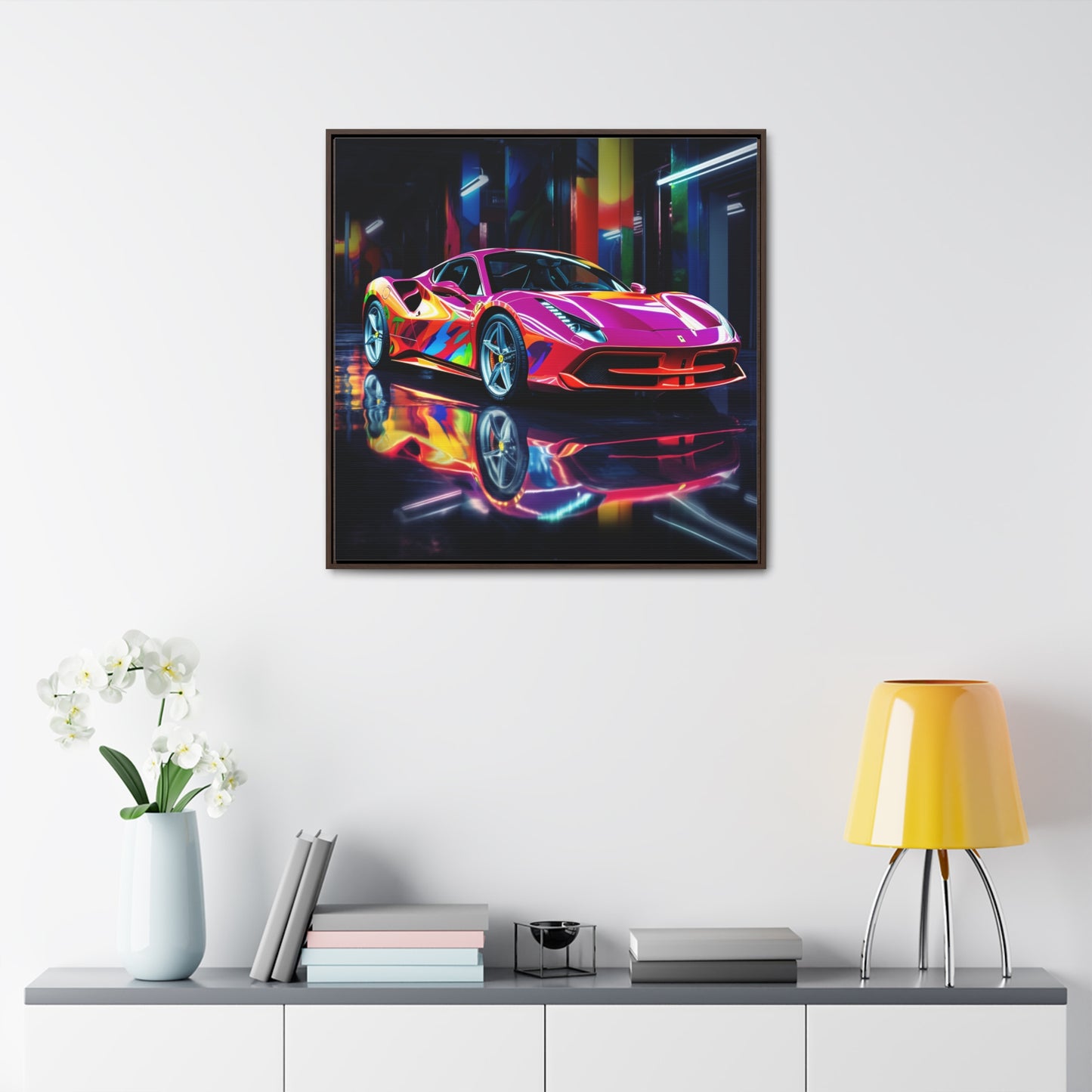 Gallery Canvas Wraps, Square Frame Pink Macro Ferrari 1