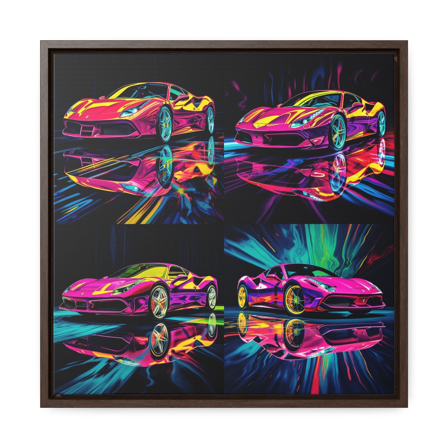 Gallery Canvas Wraps, Square Frame Pink Ferrari Macro 5