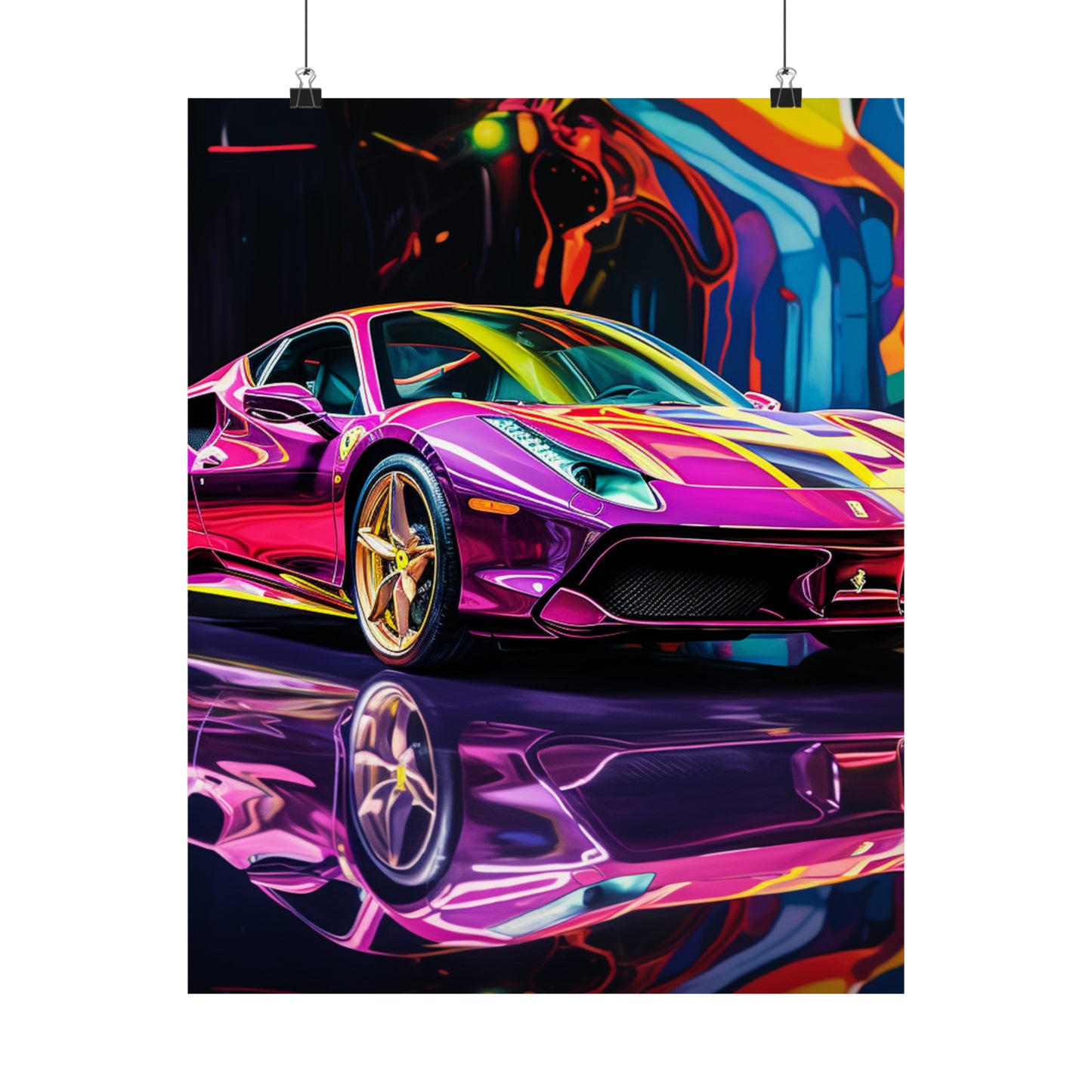 Premium Matte Vertical Posters Pink Macro Ferrari 2