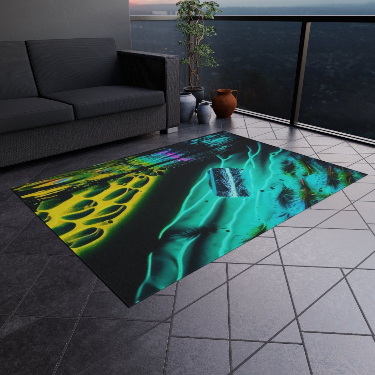 Outdoor Rug  Florescent Glow 2