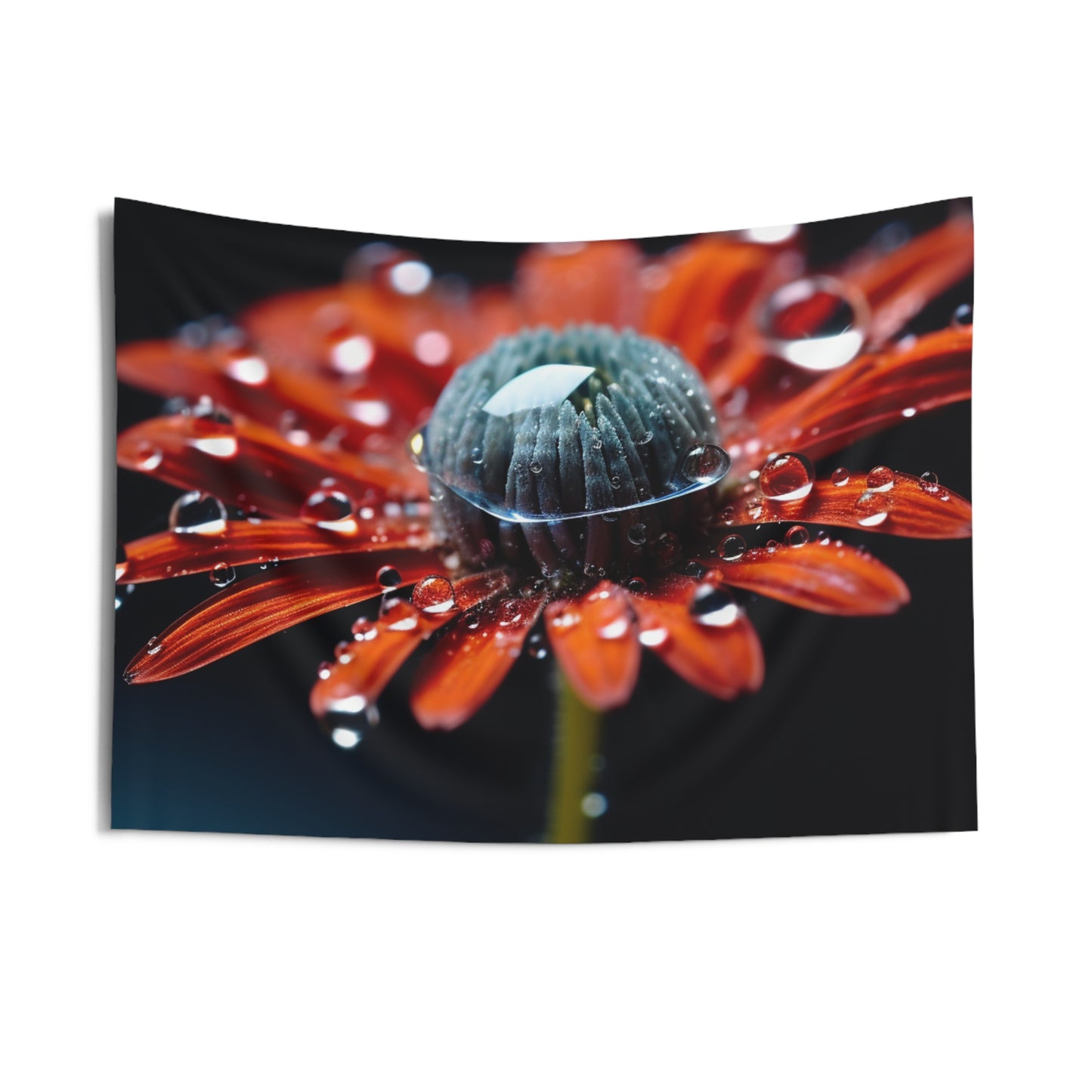 Indoor Wall Tapestries Water drop Macro Flower 1