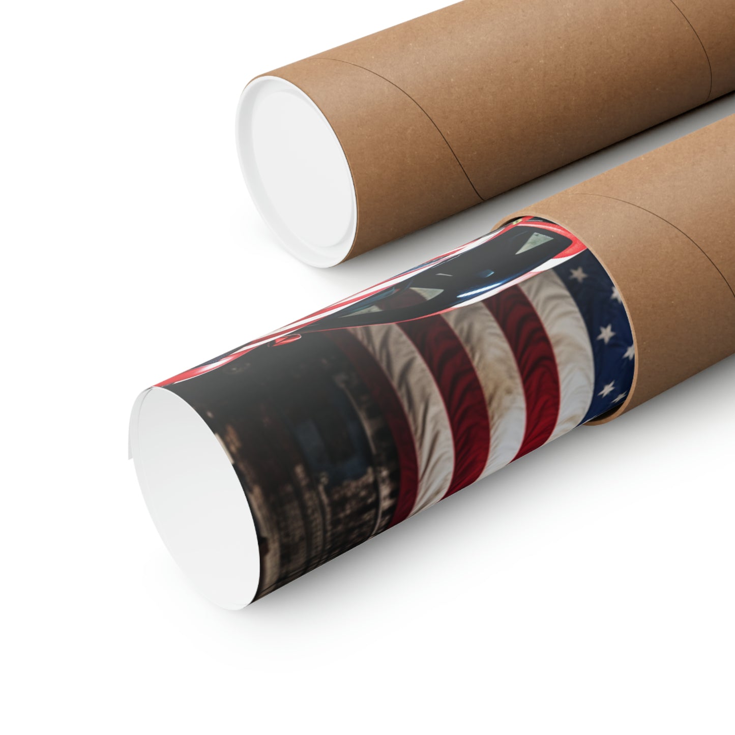 Premium Matte Vertical Posters American Flag Farrari 2